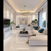 Ultra-Luxury Modern Living Room with Coffered False Ceiling.