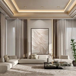 Premium Layered Gypsum False Ceiling Design in Luxury Contemporary Style.