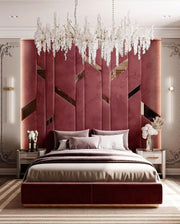 A Bedroom Framed in Jewel Tones and Crystal