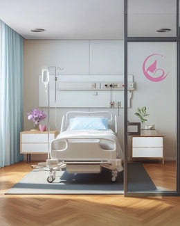 Modern Mother-Child Patient Room with Soothing Wellness Aesthetics