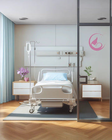 Modern Mother-Child Patient Room with Soothing Wellness Aesthetics
