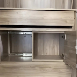 Multi-Functional Wooden Storage Unit with Drawer & Hinged Cabinet