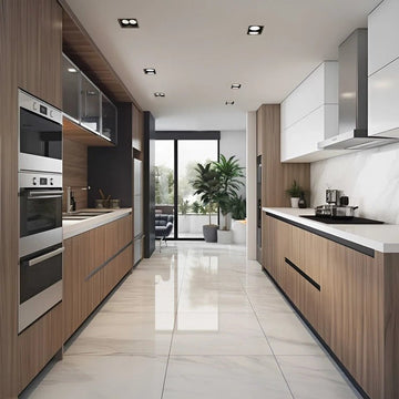 Premium Parallel Kitchen with Warm Walnut Elegance