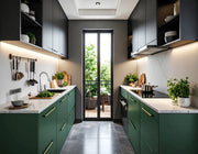 Modern Minimal Parallel Kitchen in Earthy Tones