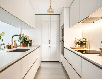Minimalist Snow White Parallel Kitchen