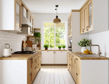 Scandinavian Farmhouse Minimal Parallel Kitchen
