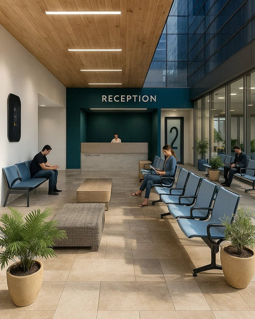 Contemporary Healthcare Reception with Integrated Wellness Design