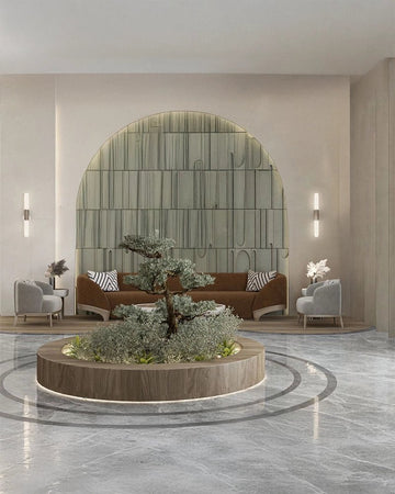 Contemporary Corporate Lounge with Central Green Island