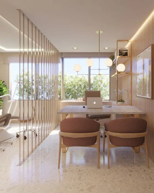 Elegant Nature-Lit Consultation Cabin in a Hospital