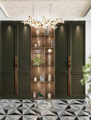 Luxe Swing Wardrobe - Central Display & Metallic Detailing