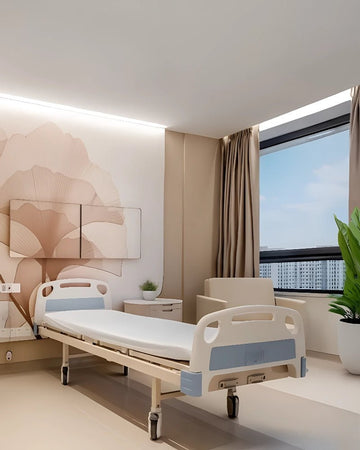 Tranquil & Elegant Patient Room with Botanical Accent Wall