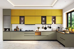 L-Shaped Kitchen with Window Sink Placement