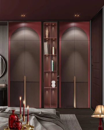 Modern Glam Wardrobe - Retro-Arched Detailing and Central Niche