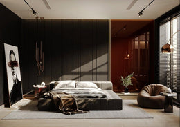 Bedroom with Minimalist Elegance and Artistic Touches