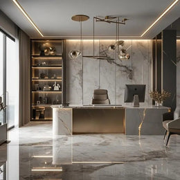 Marble Home Office Interior
