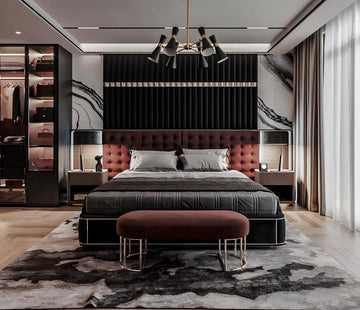 Moody Luxe: Quilted Elegance Bedroom Design