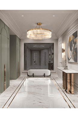 Modern Elegant Foyer with Rose Gold Accents