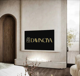 Davinciya Signature Fireplace Wall with Organic Curves and Minimal Monochrome Luxury