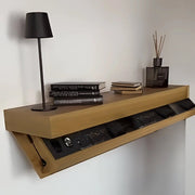 Wall-Mounted Floating Console with Hidden Display Drawer