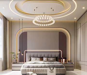 Bedroom with Monochromatic Elegance and Soft Textures