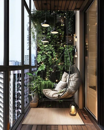 Sky Garden Balcony Retreat with Hanging Lounger