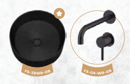 Round Wash Basin with Faucet (Wall Mount)