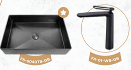 Square Wash Basin with Faucet (Table Top)