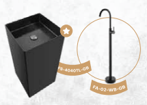 Square Standing Wash Basin with Faucet (Table Top)