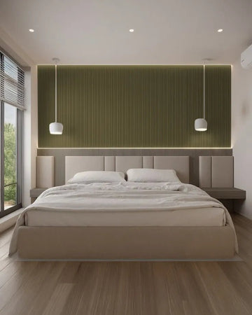 Modern Minimalist Guest Bedroom with Natural Warmth