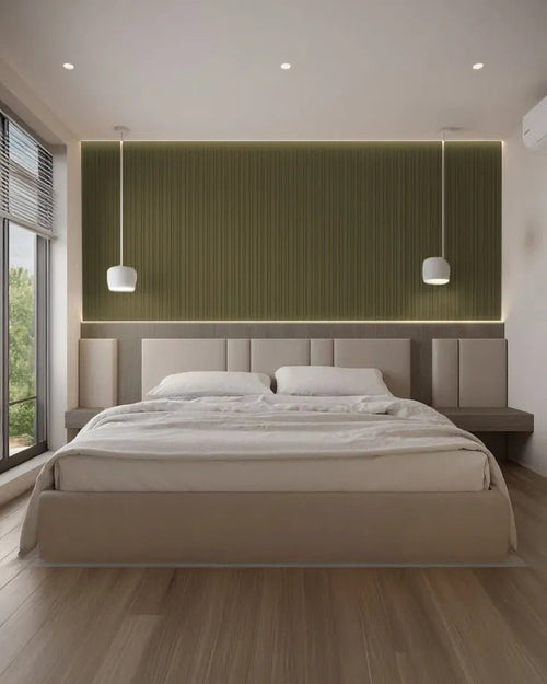 Modern Minimalist Guest Bedroom with Natural Warmth