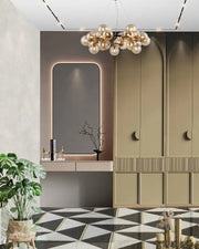 Contemporary Art Deco Swing Wardrobe with Integrated Arch Vanity