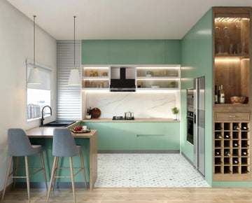 L-Shaped Kitchen with Breakfast Counter