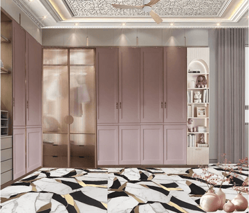 Door Pastel Pink Swing Wardrobe with Arched Display and Fluted Glass Section