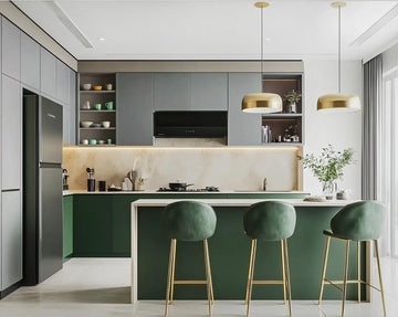 L-Shaped Kitchen with Breakfast Island