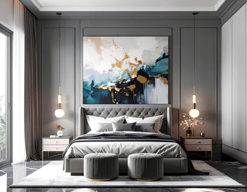 A Modern Bedroom with Abstract Opulence