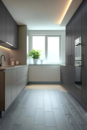 Seamless Monotone Parallel Kitchen in Autumn Leaf