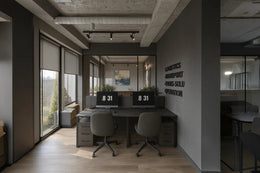 Sleek Minimalist Workspace with Industrial Accents
