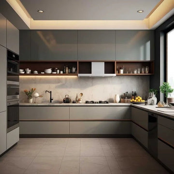 Modern Luxe Minimalist U-Shaped Kitchen