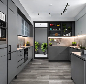 Urban Contemporary Parallel Kitchen in Graphite Grey