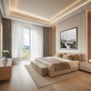 Premium Guest Bedroom Design with Soft Beige Palette and Scenic Elegance