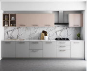 Minimal & Elegant Straight Kitchen in Grey & Rose Geranium