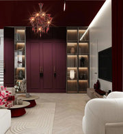 Luxe Swing Wardrobe - Backlit Display Shelves & Shaker Detailing