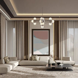 Premium Recessed Gypsum False Ceiling Design with Linear Cove Lighting.