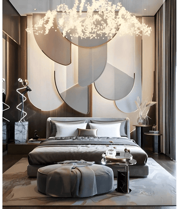 Modern Sculptural Glam Bedroom