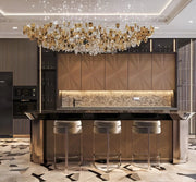 Modern Glam Luxe Parallel Kitchen with Extended Island