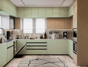 Modern Minimalist U-Shaped Kitchen with Natural Accents