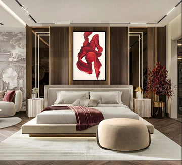 Modern Bedroom with Warm Wood Accents and Luxe Touches