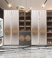 Modern Luxury Art Deco Wardrobe with Integrated Glass Display