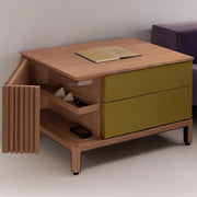 Multi-Storage Side Table with Rotating Shelf Access