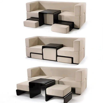 Modular Sofa System with Integrated Pull-Out Seating